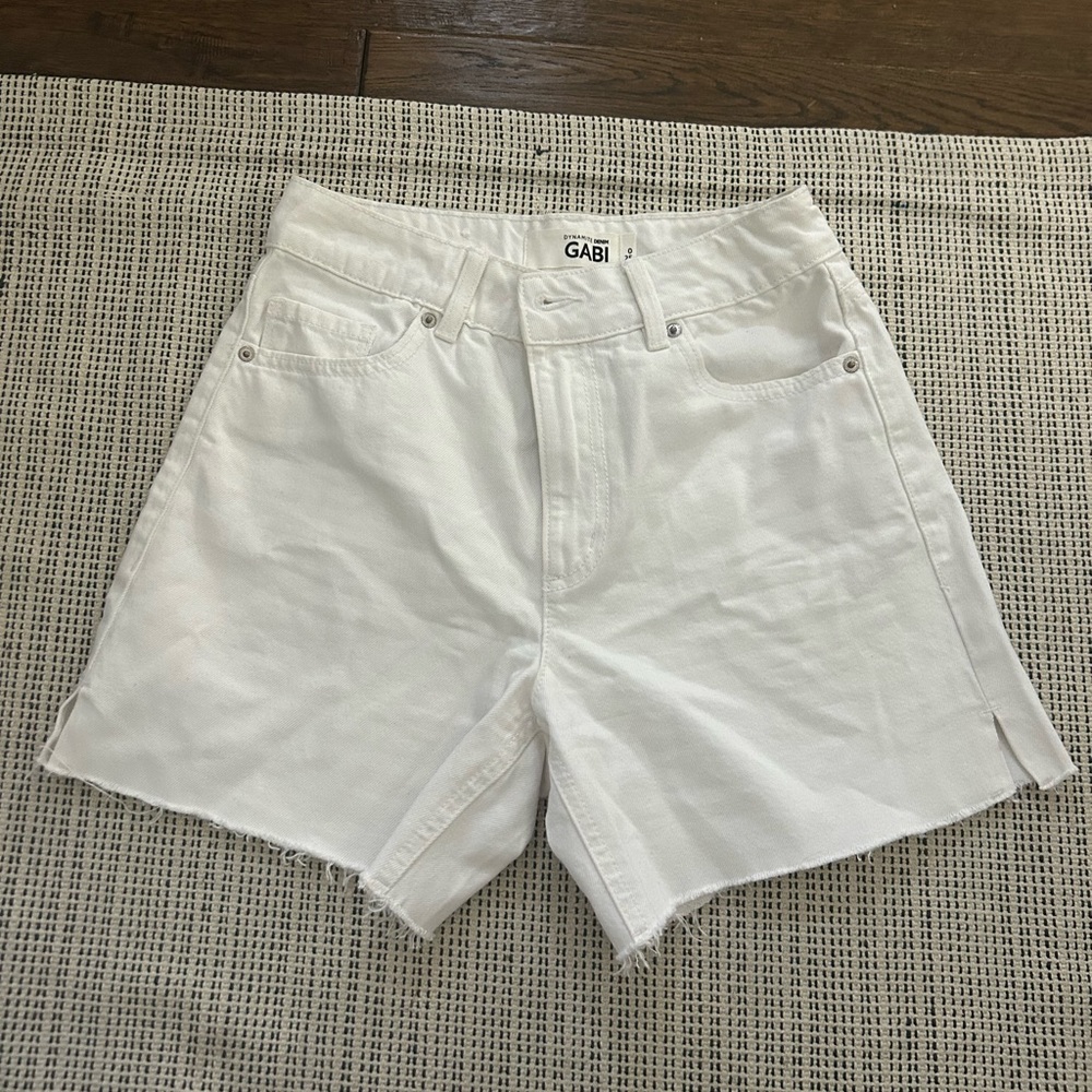 White denim shorts